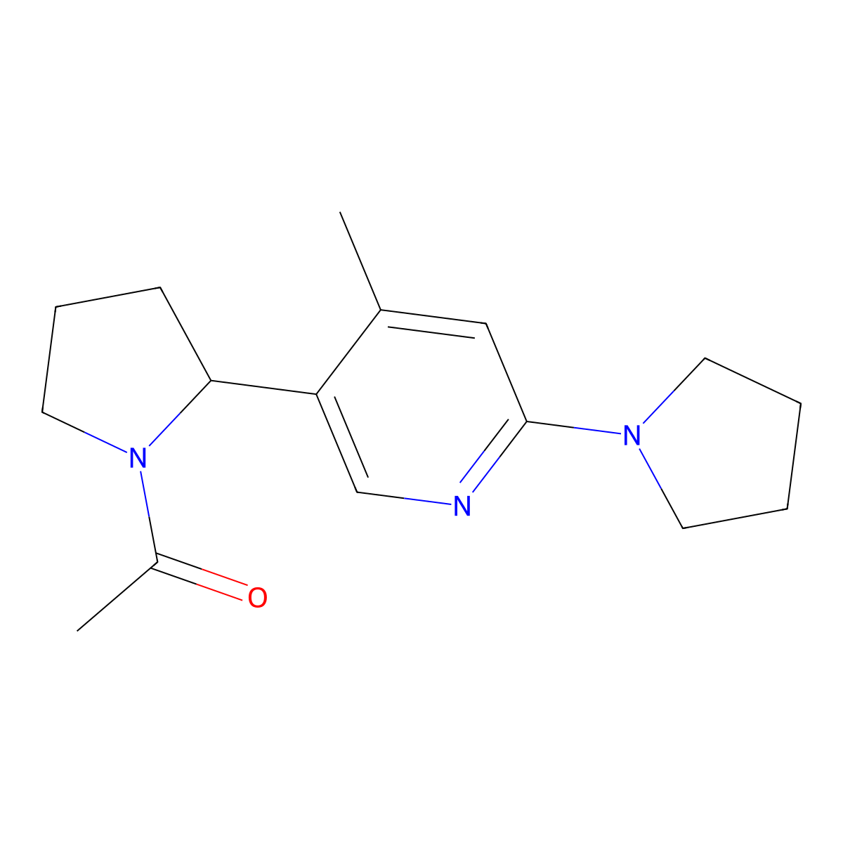 1-(2-(4-Methyl-6-(pyrrolidin-1-yl)pyridin-3-yl)pyrrolidin-1-yl)ethanone molecular structure, CAS 1352499-68-3