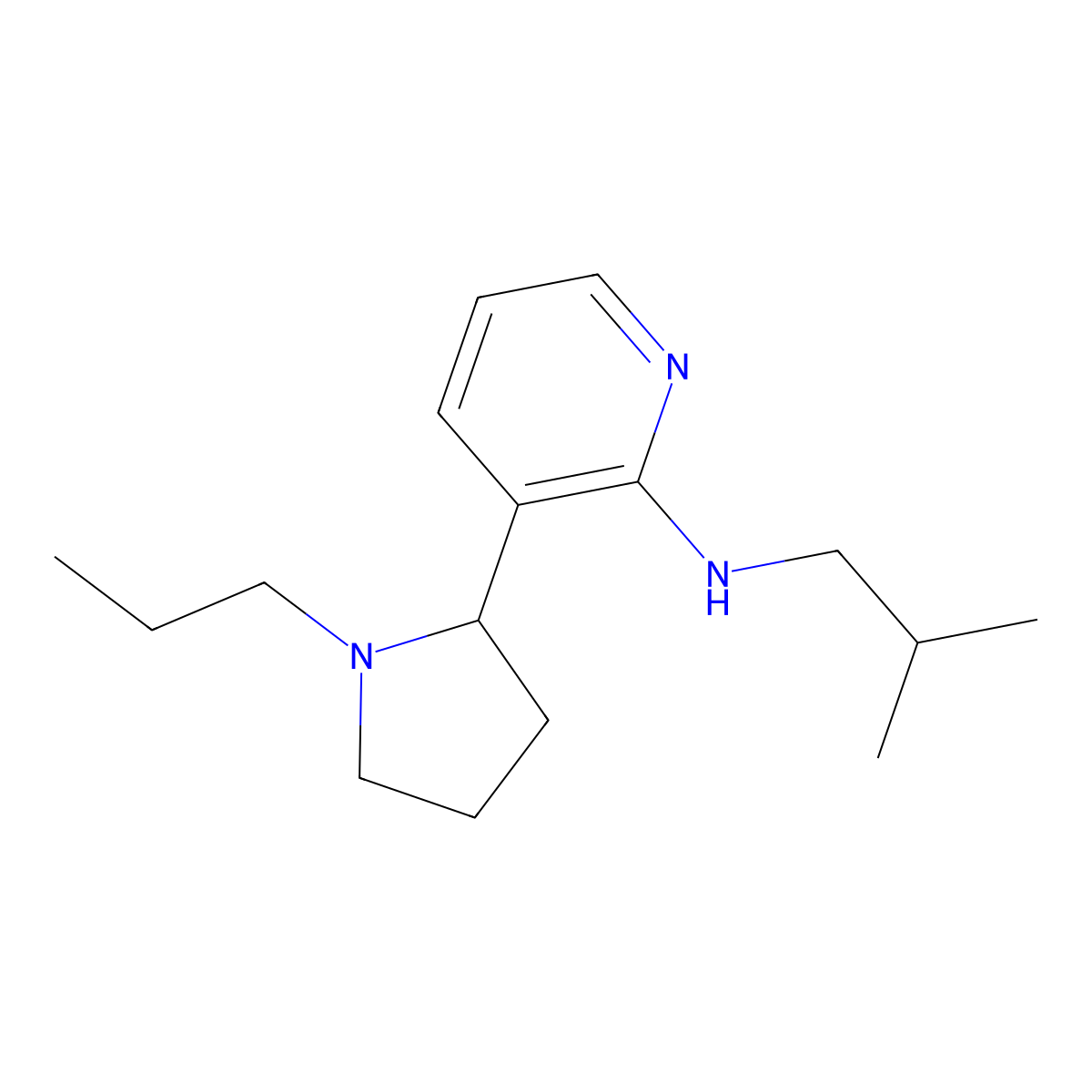 N-Isobutyl-3-(1-propylpyrrolidin-2-yl)pyridin-2-amine molecular structure, CAS 1352499-70-7