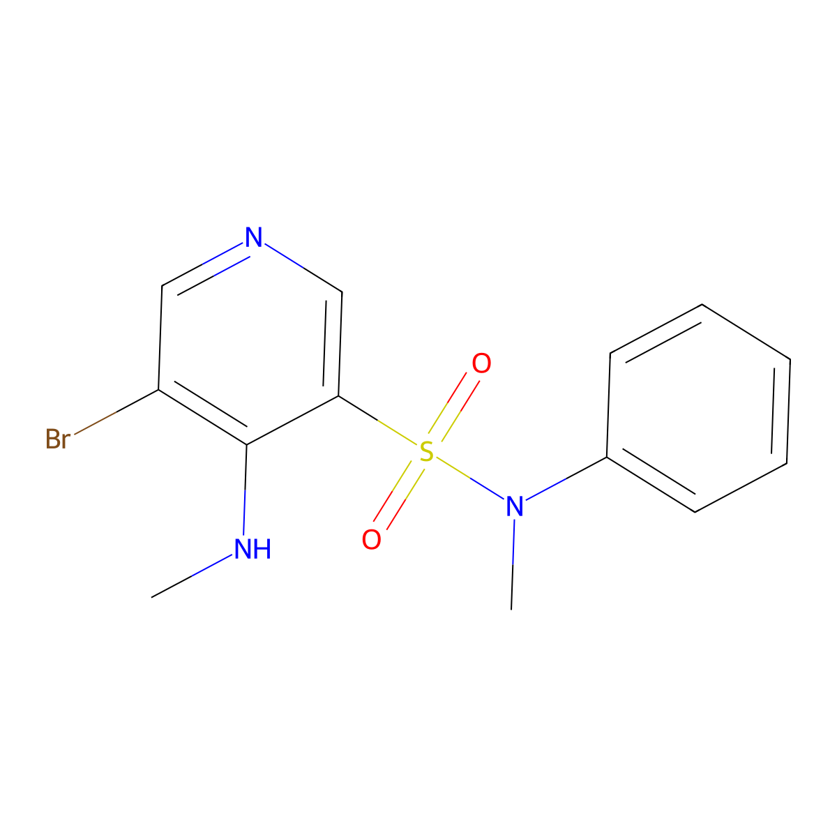 5-Bromo-N-methyl-4-(methylamino)-N-phenylpyridine-3-sulfonamide molecular structure, CAS 1352499-79-6