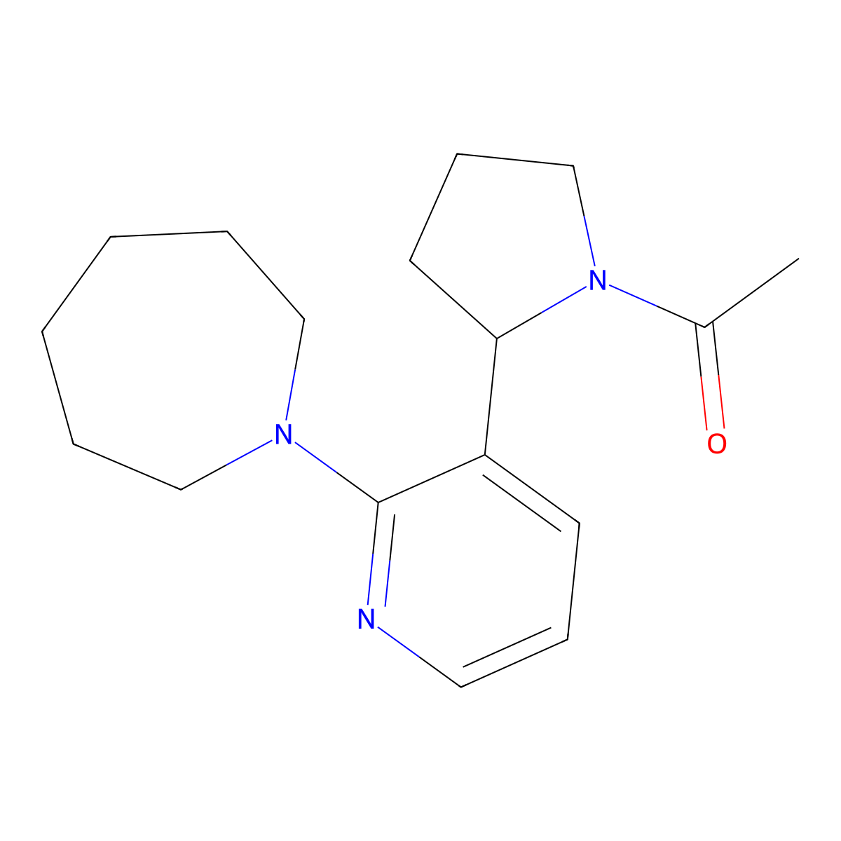 1-(2-(2-(Azepan-1-yl)pyridin-3-yl)pyrrolidin-1-yl)ethanone molecular structure, CAS 1352499-82-1