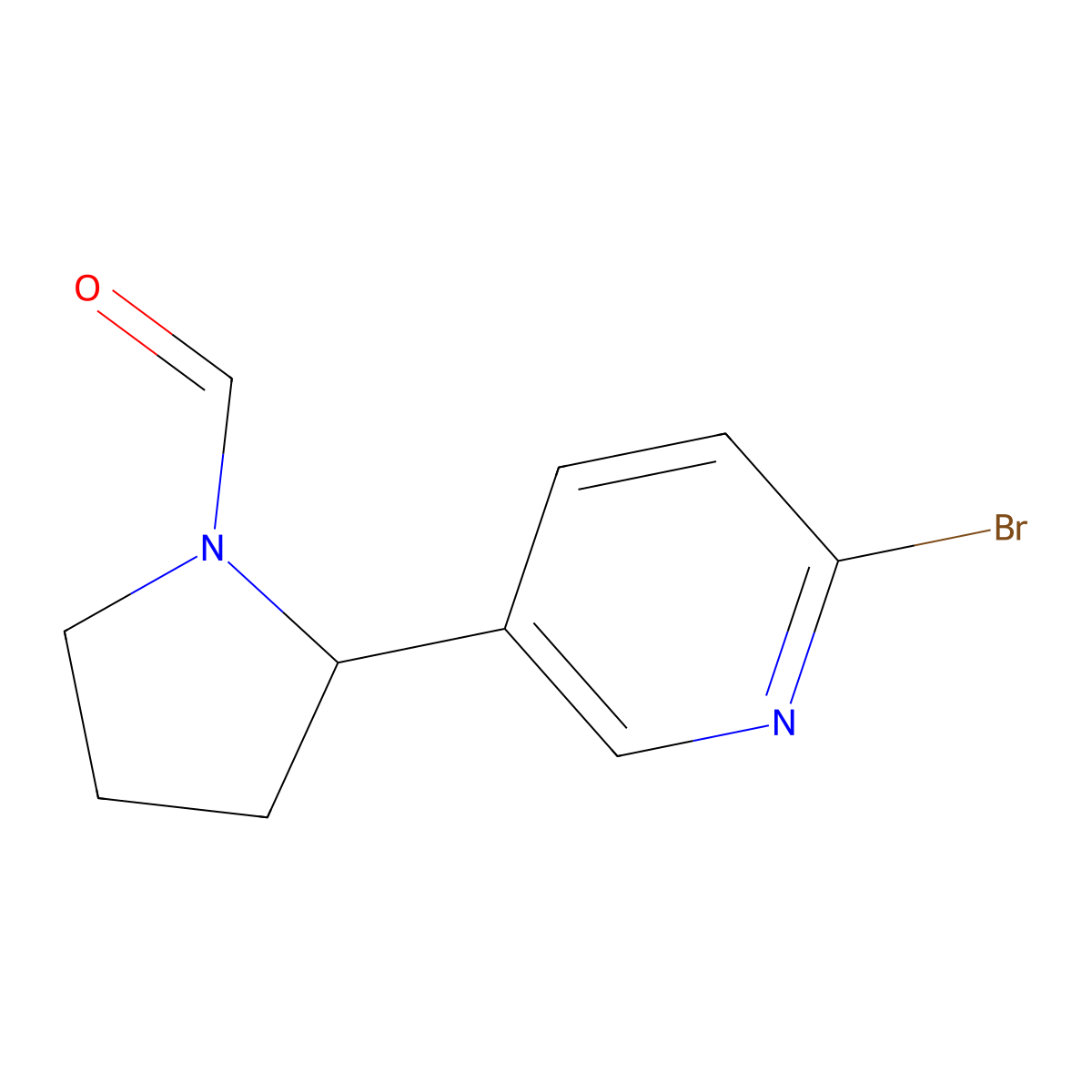 2-(6-Bromopyridin-3-yl)pyrrolidine-1-carbaldehyde molecular structure, CAS 1352499-94-5