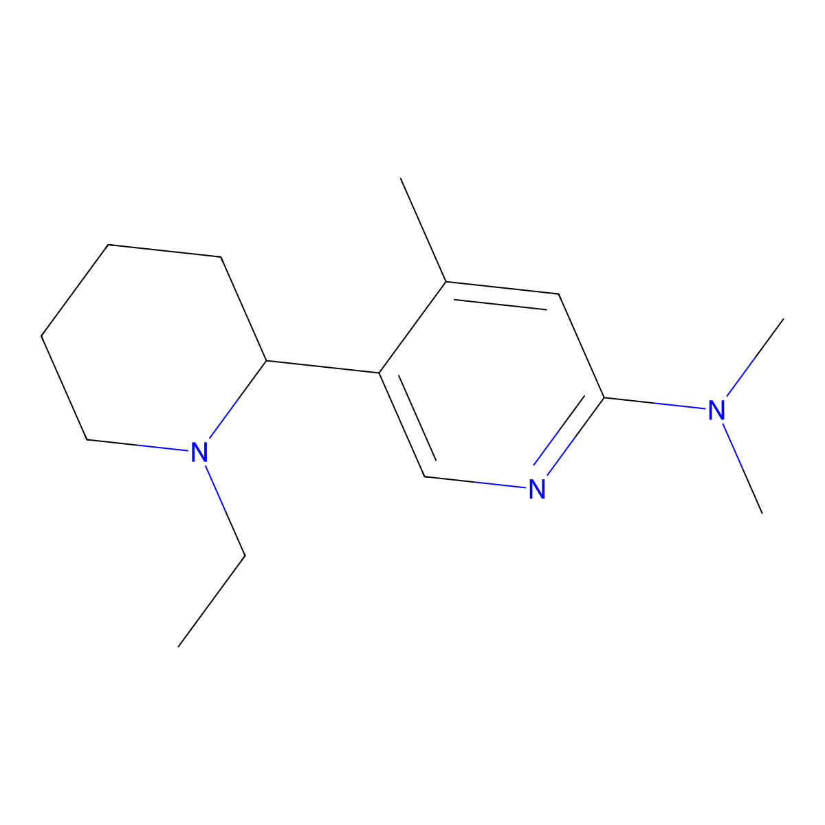 5-(1-Ethylpiperidin-2-yl)-N,N,4-trimethylpyridin-2-amine molecular structure, CAS 1352499-97-8