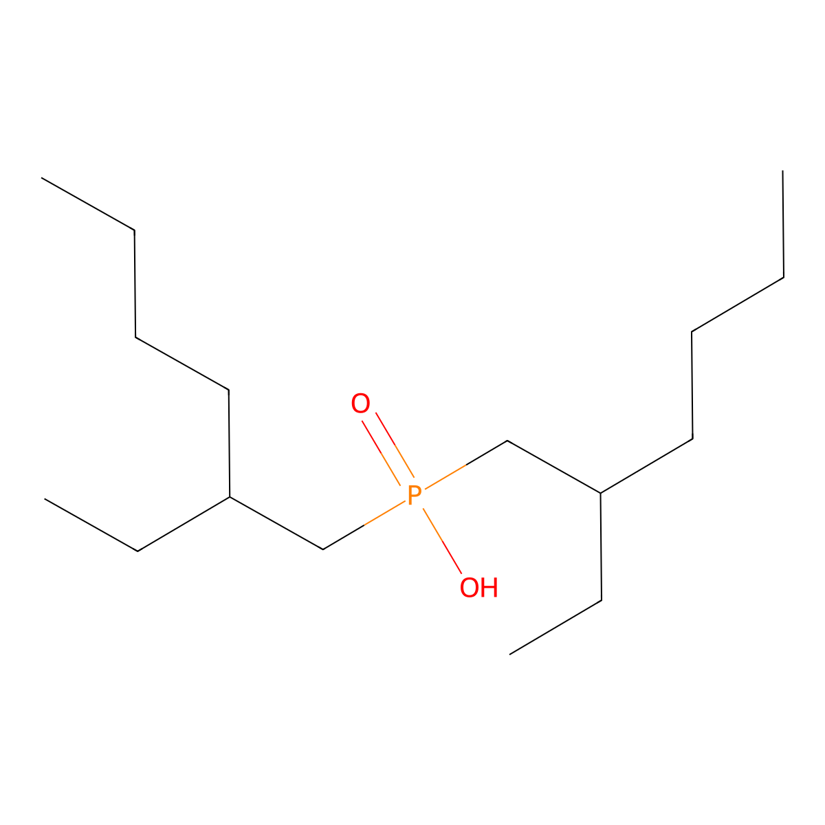 Bis(2-ethylhexyl)phosphinic acid molecular structure, CAS 13525-99-0