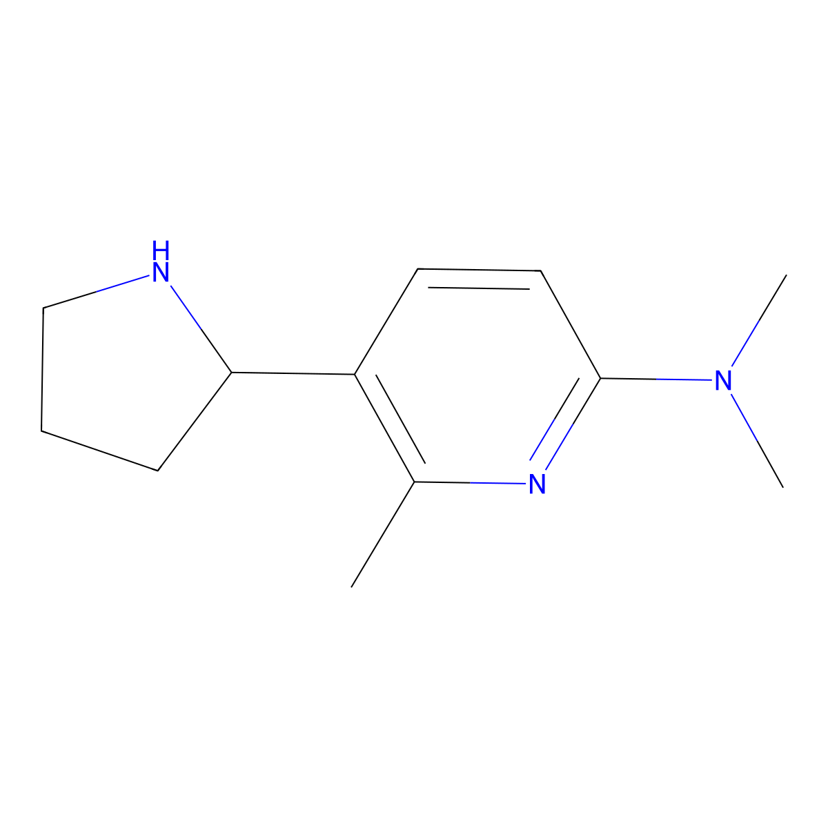 N,N,6-Trimethyl-5-(pyrrolidin-2-yl)pyridin-2-amine molecular structure, CAS 1352500-00-5