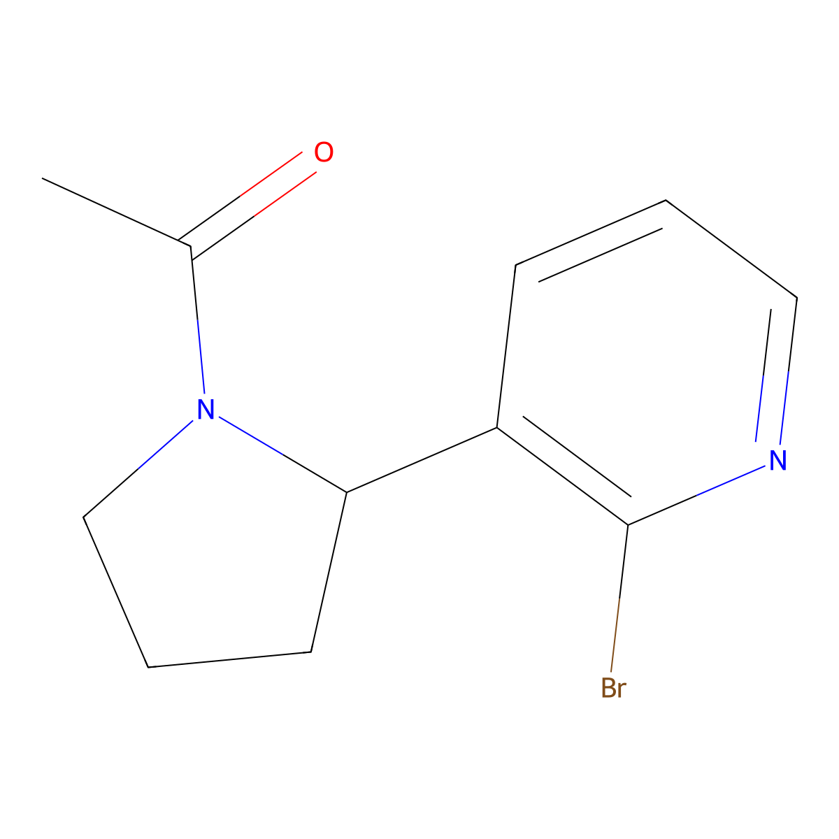1-(2-(2-Bromopyridin-3-yl)pyrrolidin-1-yl)ethanone molecular structure, CAS 1352500-04-9