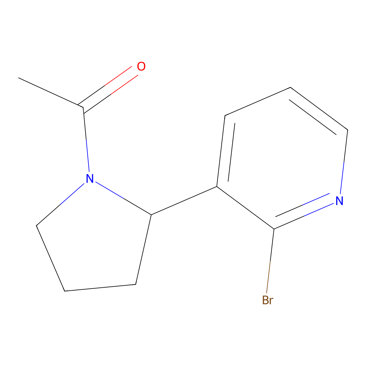 1-(2-(2-Bromopyridin-3-yl)pyrrolidin-1-yl)ethanone molecular structure, CAS 1352500-04-9