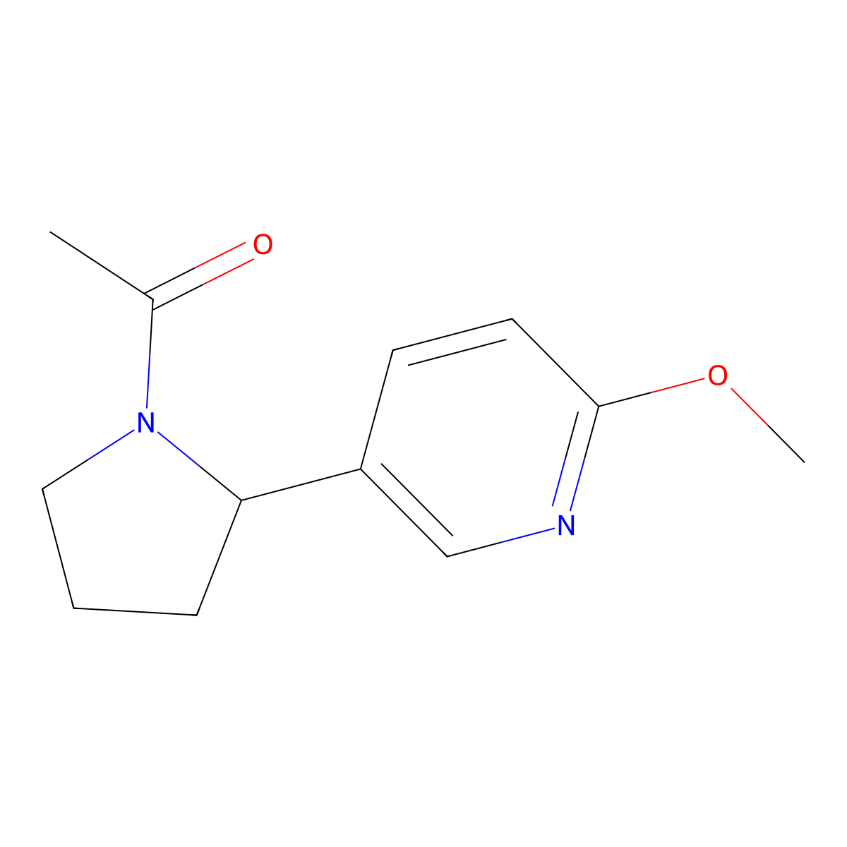 1-(2-(6-Methoxypyridin-3-yl)pyrrolidin-1-yl)ethanone molecular structure, CAS 1352500-16-3