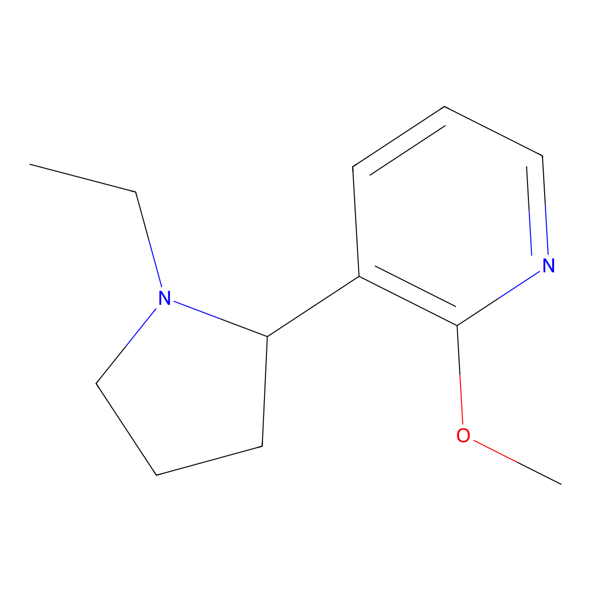 3-(1-Ethylpyrrolidin-2-yl)-2-methoxypyridine molecular structure, CAS 1352500-19-6