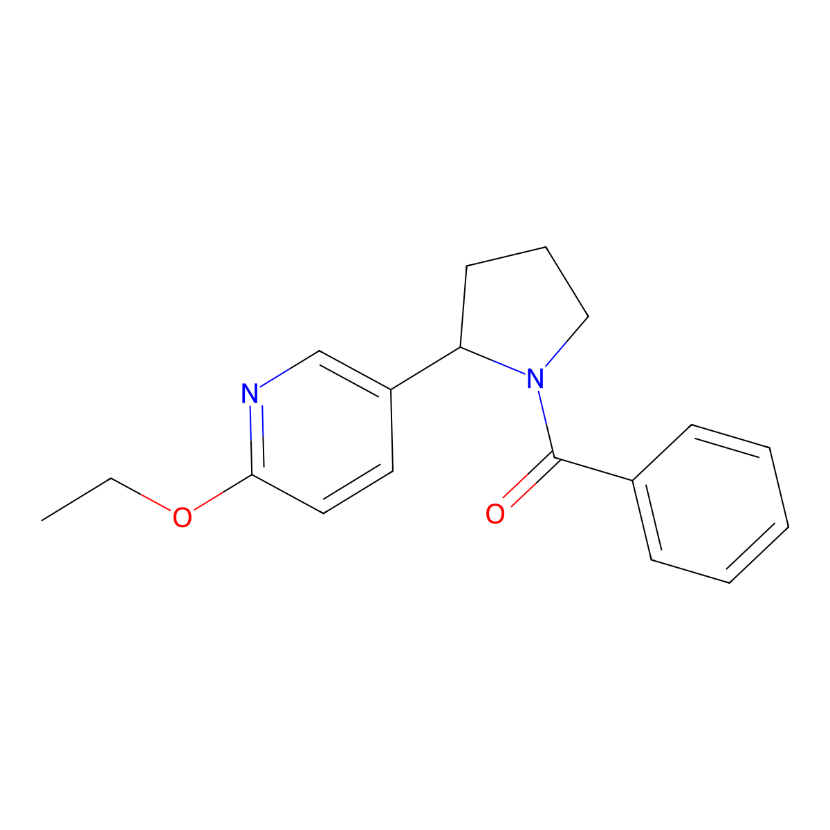 (2-(6-Ethoxypyridin-3-yl)pyrrolidin-1-yl)(phenyl)methanone molecular structure, CAS 1352500-44-7