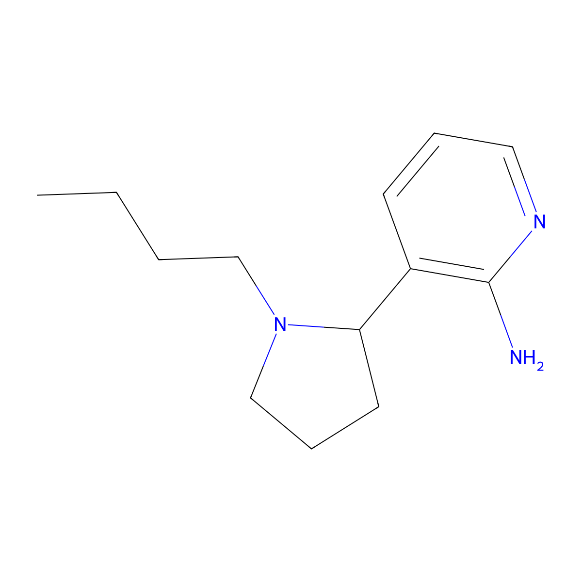 3-(1-Butylpyrrolidin-2-yl)pyridin-2-amine molecular structure, CAS 1352500-64-1