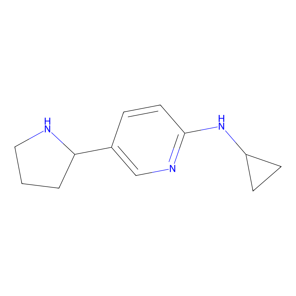 N-Cyclopropyl-5-(pyrrolidin-2-yl)pyridin-2-amine molecular structure, CAS 1352501-11-1