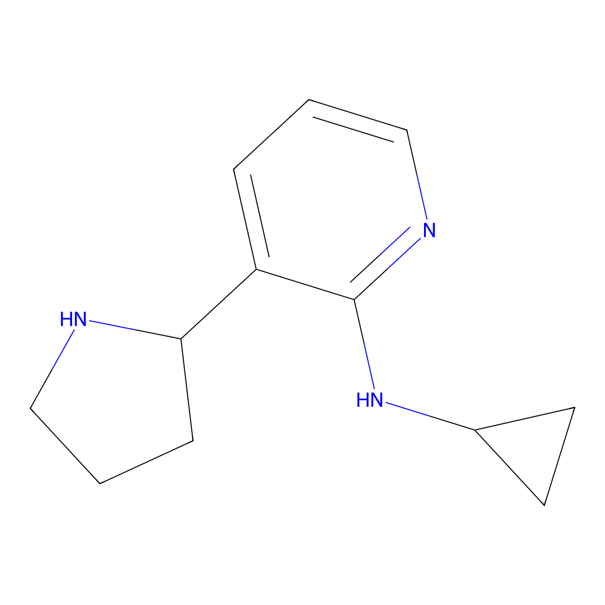 N-Cyclopropyl-3-(pyrrolidin-2-yl)pyridin-2-amine molecular structure, CAS 1352501-12-2
