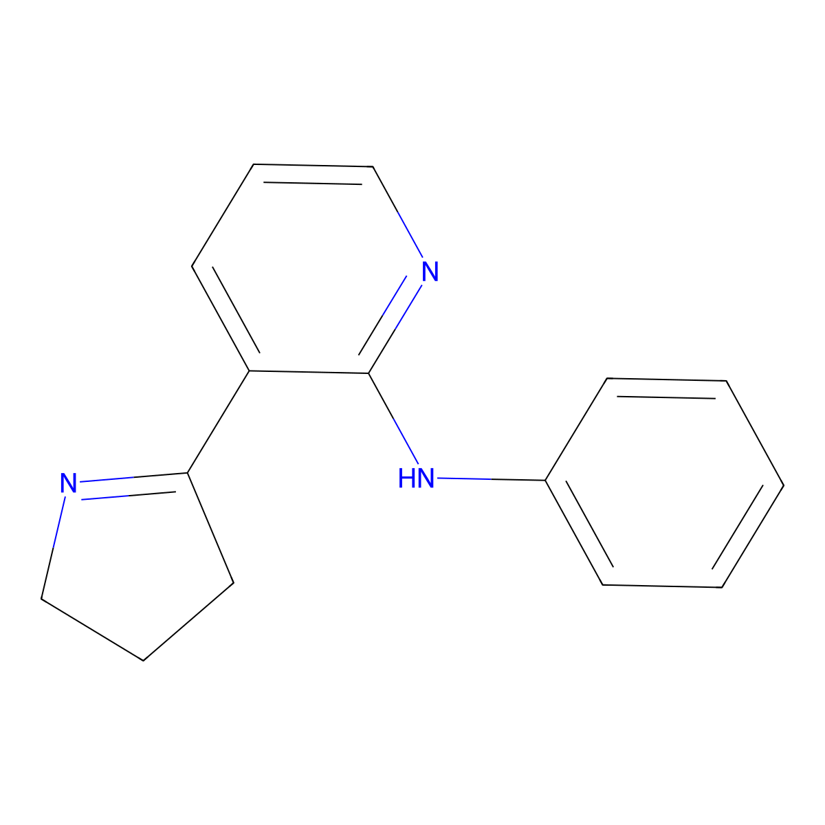 3-(3,4-Dihydro-2H-pyrrol-5-yl)-N-phenylpyridin-2-amine molecular structure, CAS 1352501-23-5
