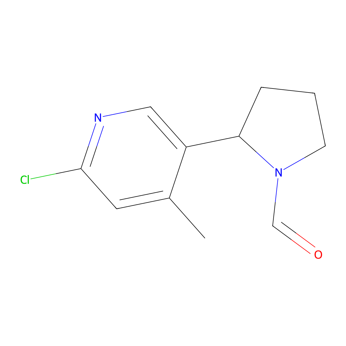 2-(6-Chloro-4-methylpyridin-3-yl)pyrrolidine-1-carbaldehyde molecular structure, CAS 1352503-19-5