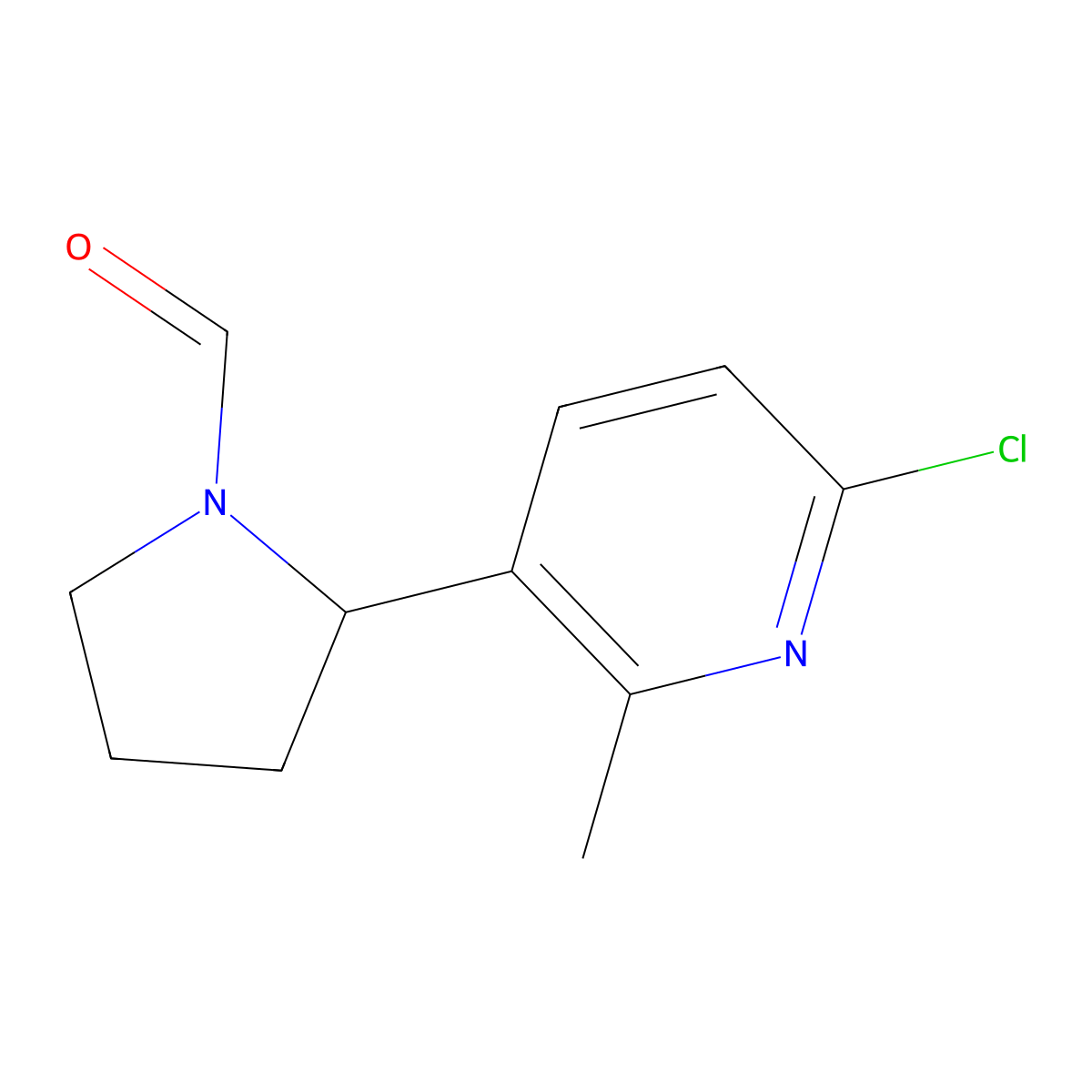 2-(6-Chloro-2-methylpyridin-3-yl)pyrrolidine-1-carbaldehyde molecular structure, CAS 1352503-36-6