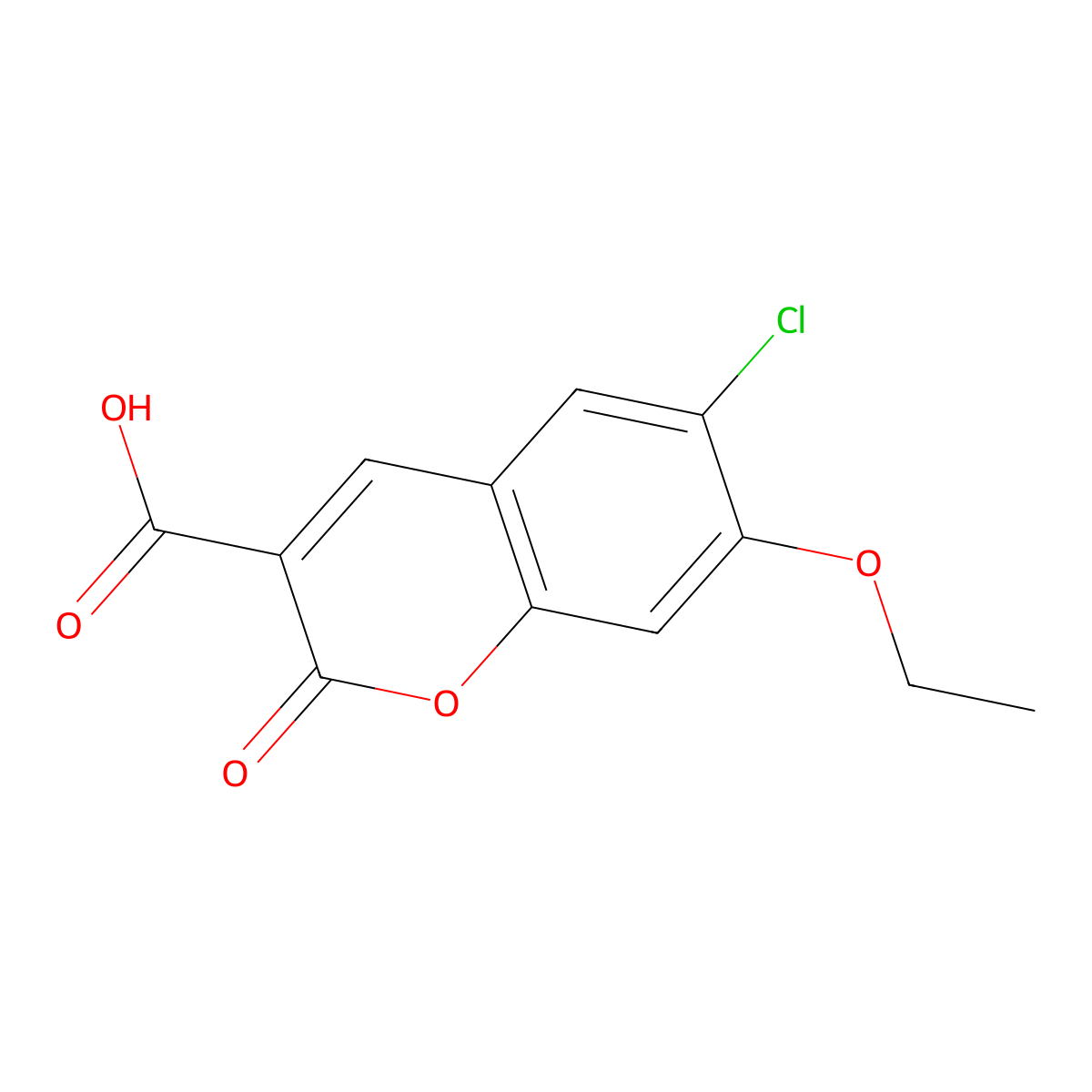 6-Chloro-7-ethoxy-2-oxo-2H-chromene-3-carboxylic acid molecular structure, CAS 1352503-73-1