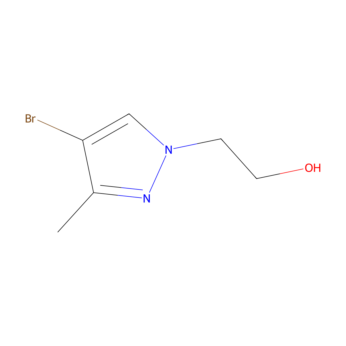 2-(4-Bromo-3-methyl-pyrazol-1-yl)-ethanol molecular structure, CAS 1352503-76-4