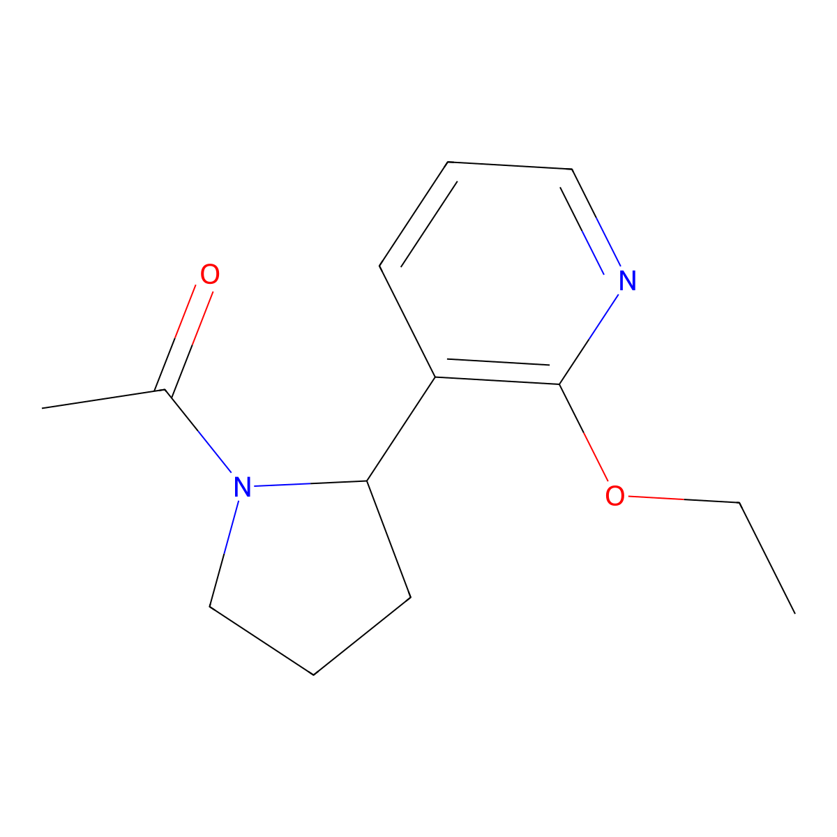 1-(2-(2-Ethoxypyridin-3-yl)pyrrolidin-1-yl)ethanone molecular structure, CAS 1352503-82-2
