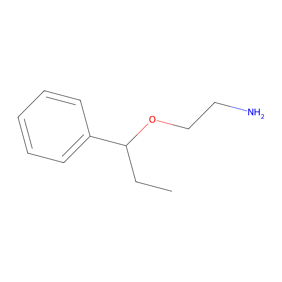 2-(1-Phenylpropoxy)ethan-1-amine molecular structure, CAS 1352503-93-5