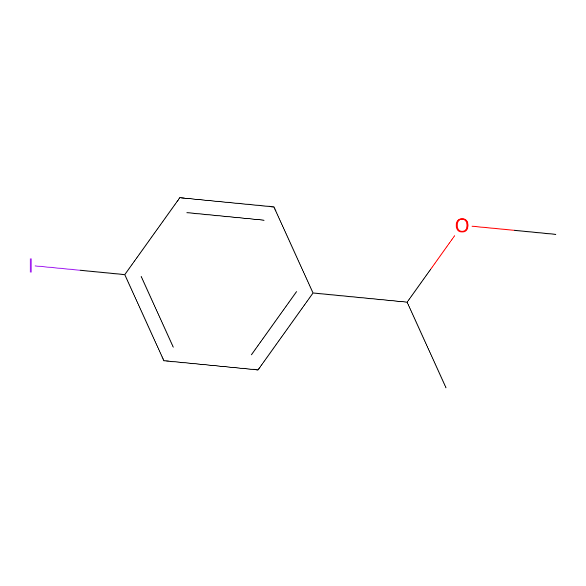 1-Iodo-4-(1-methoxyethyl)benzene molecular structure, CAS 1352504-06-3
