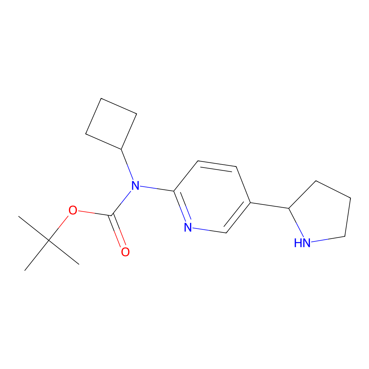 tert-Butyl cyclobutyl(5-(pyrrolidin-2-yl)pyridin-2-yl)carbamate molecular structure, CAS 1352504-74-5