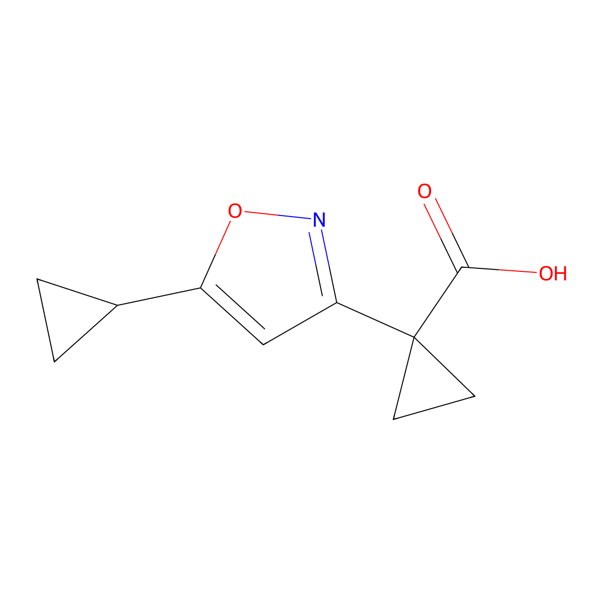 1-(5-Cyclopropylisoxazol-3-yl)cyclopropanecarboxylic acid molecular structure, CAS 1352505-17-9