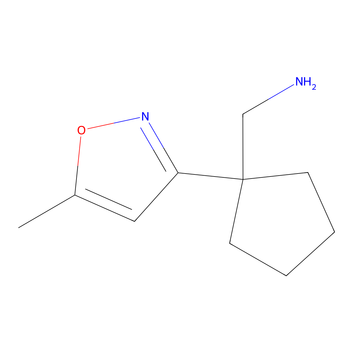 (1-(5-Methylisoxazol-3-yl)cyclopentyl)methanamine molecular structure, CAS 1352505-64-6
