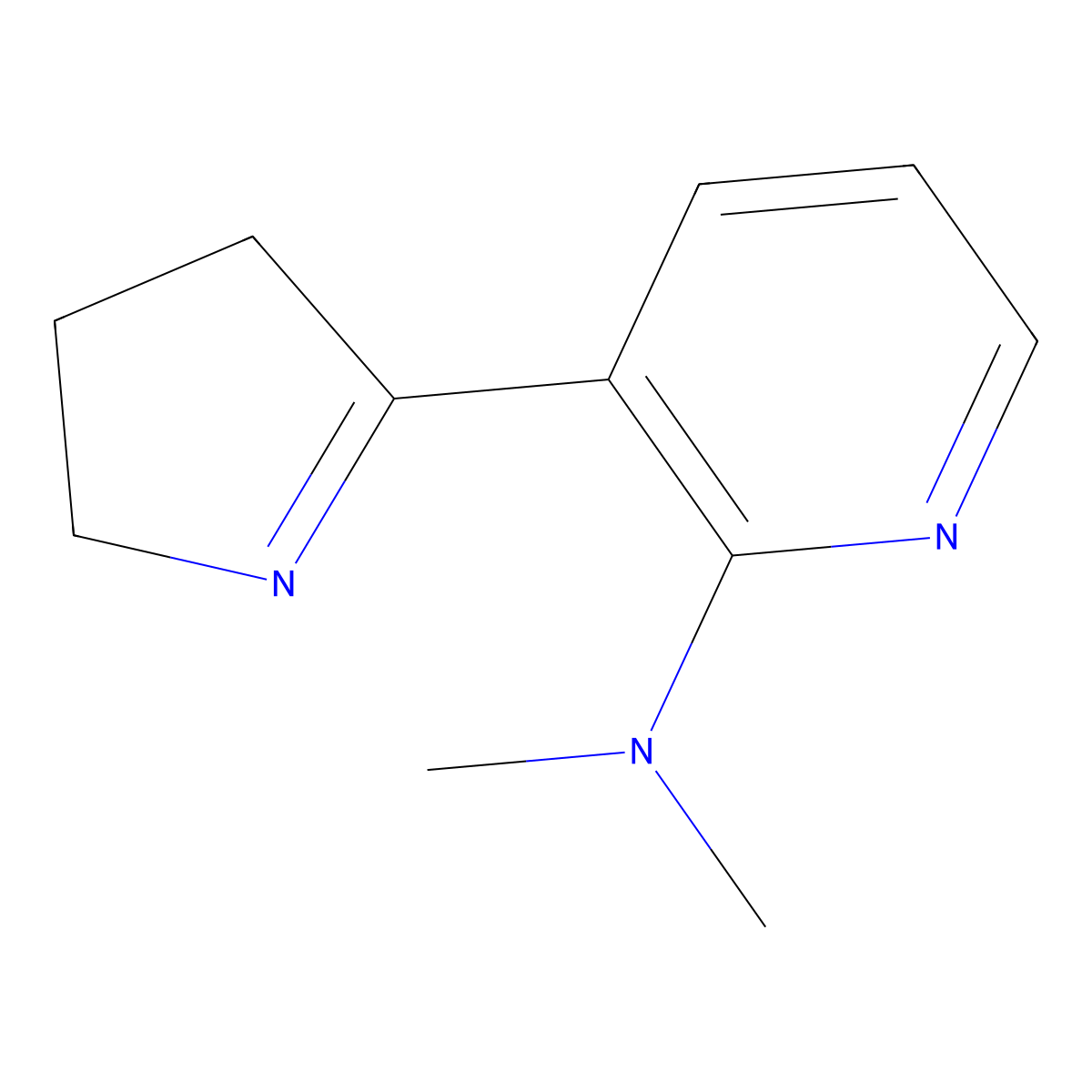 3-(3,4-Dihydro-2H-pyrrol-5-yl)-N,N-dimethylpyridin-2-amine molecular structure, CAS 1352505-98-6