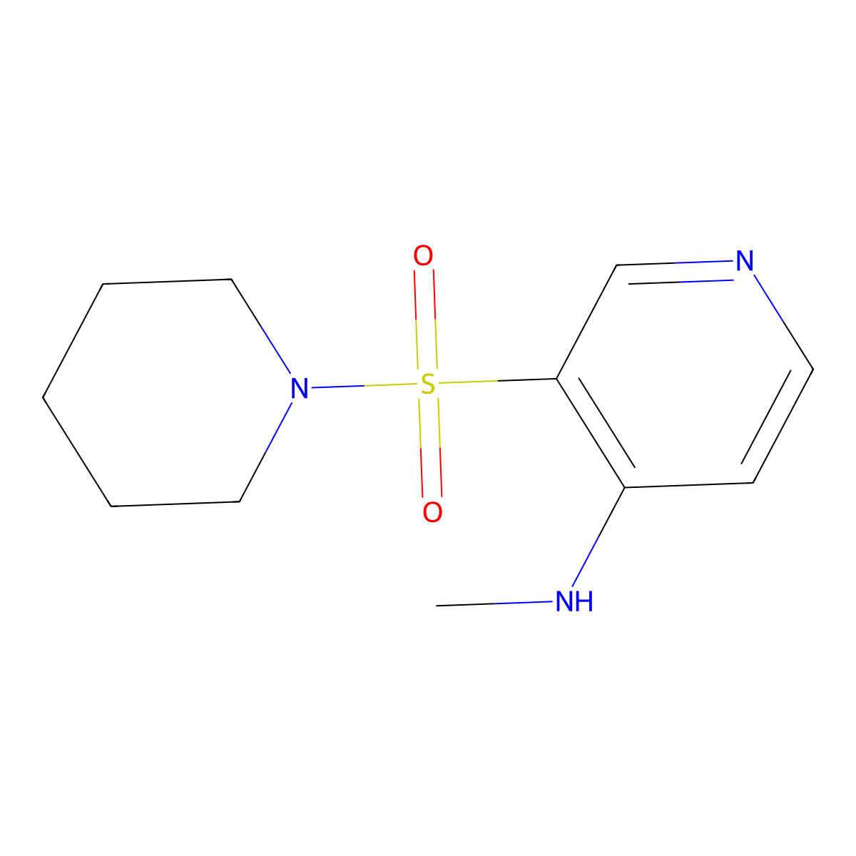 N-Methyl-3-(piperidin-1-ylsulfonyl)pyridin-4-amine molecular structure, CAS 1352506-17-2