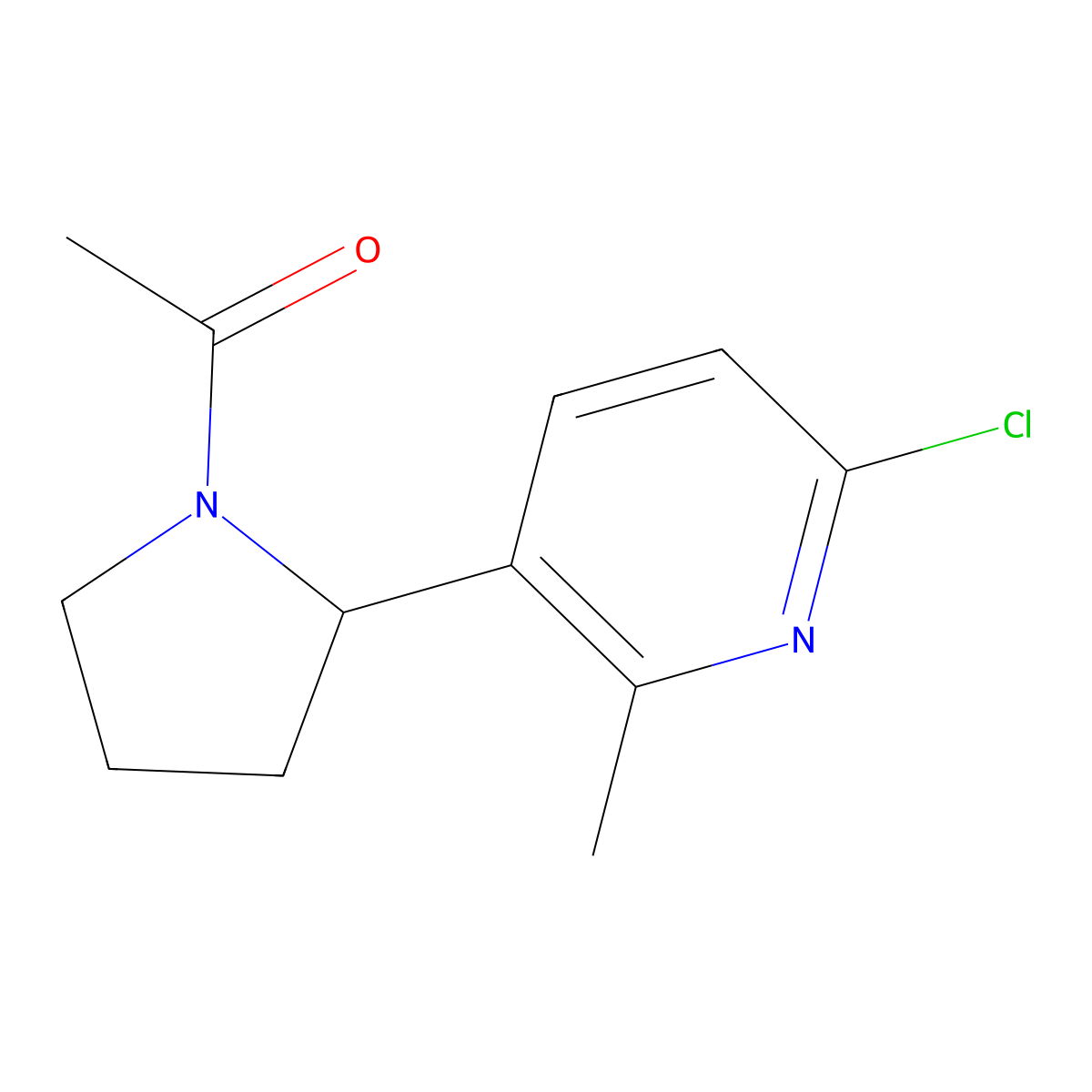 1-(2-(6-Chloro-2-methylpyridin-3-yl)pyrrolidin-1-yl)ethanone molecular structure, CAS 1352506-24-1