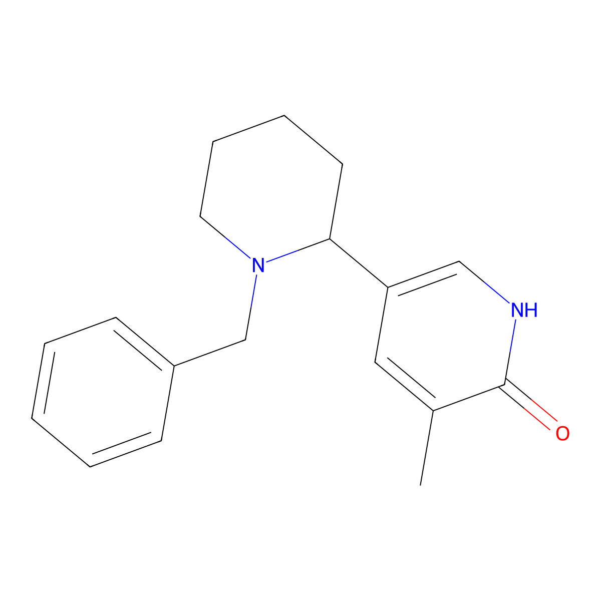 5-(1-Benzylpiperidin-2-yl)-3-methylpyridin-2(1H)-one molecular structure, CAS 1352506-80-9