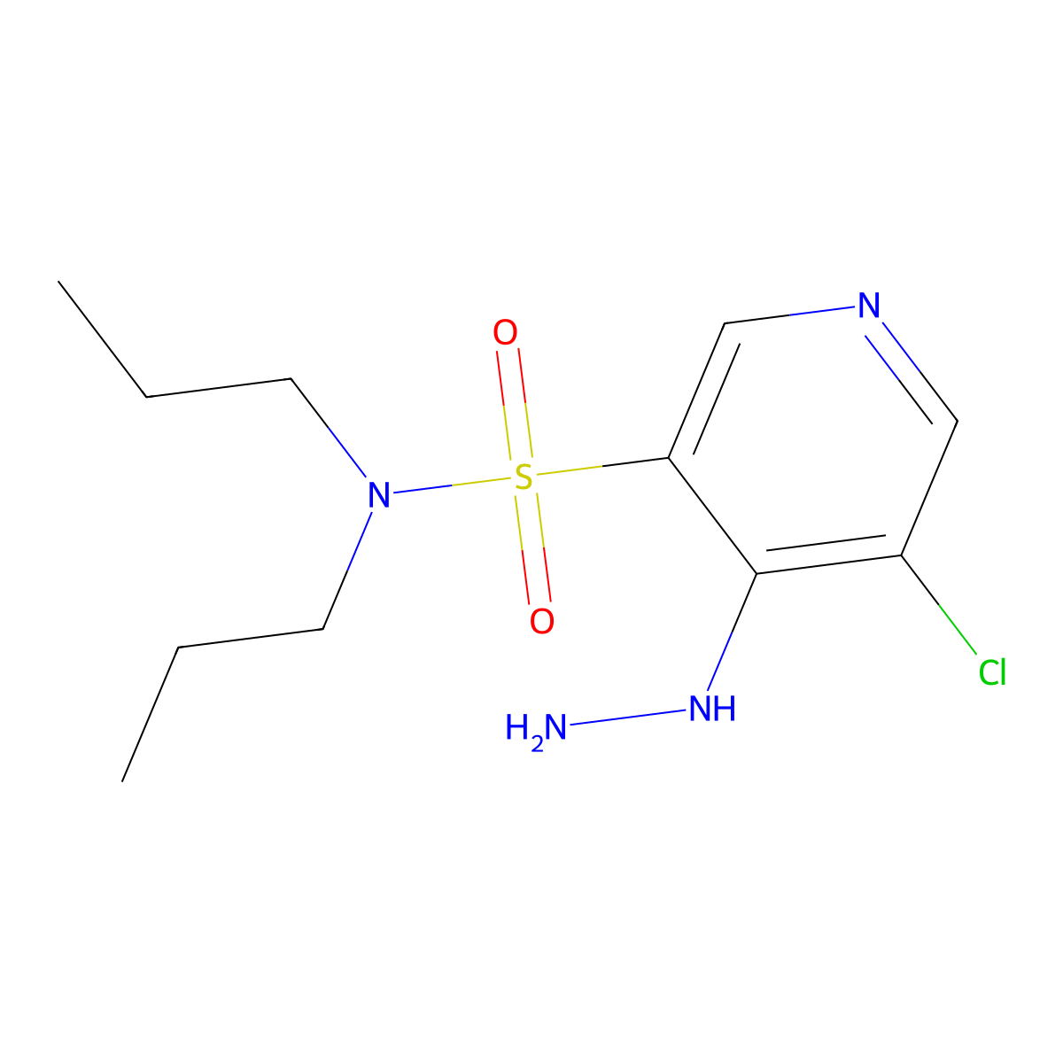 5-Chloro-4-hydrazinyl-N,N-dipropylpyridine-3-sulfonamide molecular structure, CAS 1352506-92-3