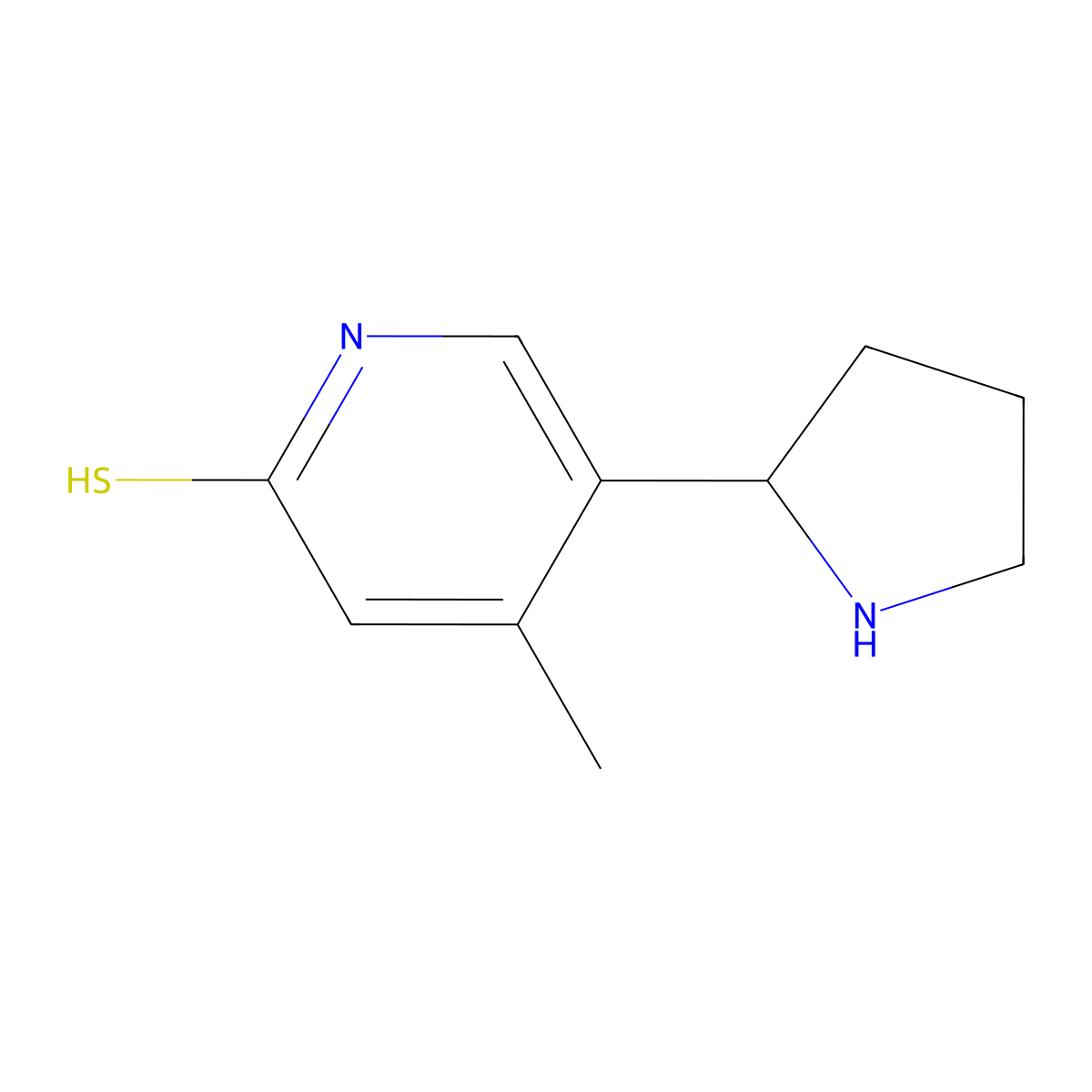 4-Methyl-5-(pyrrolidin-2-yl)pyridine-2-thiol molecular structure, CAS 1352507-17-5