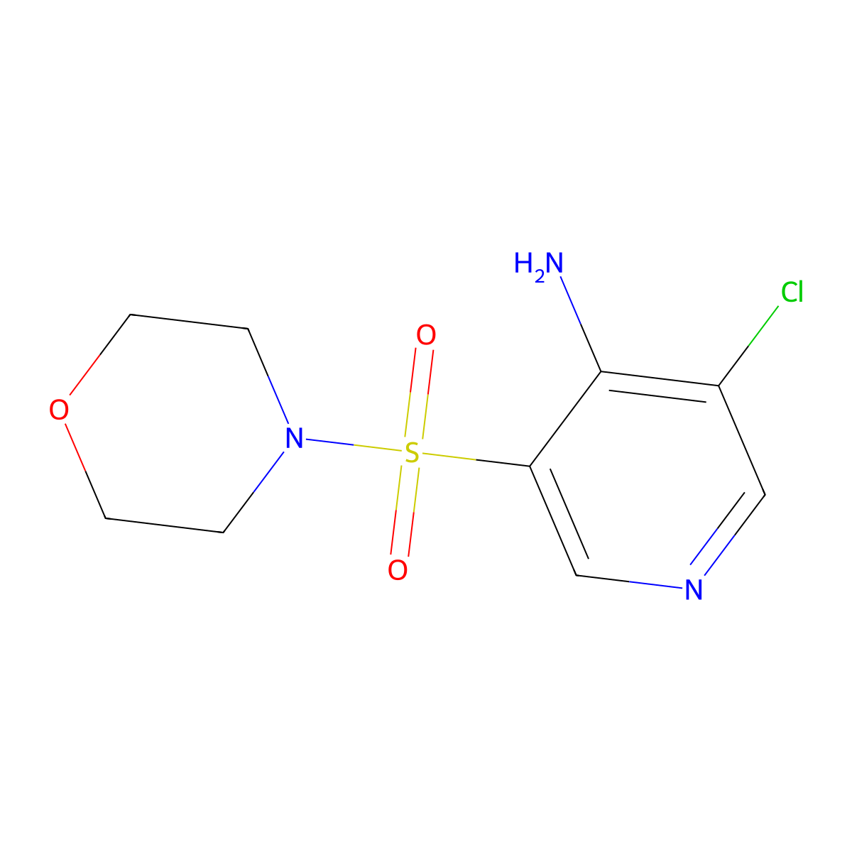 3-Chloro-5-(morpholinosulfonyl)pyridin-4-amine molecular structure, CAS 1352507-24-4