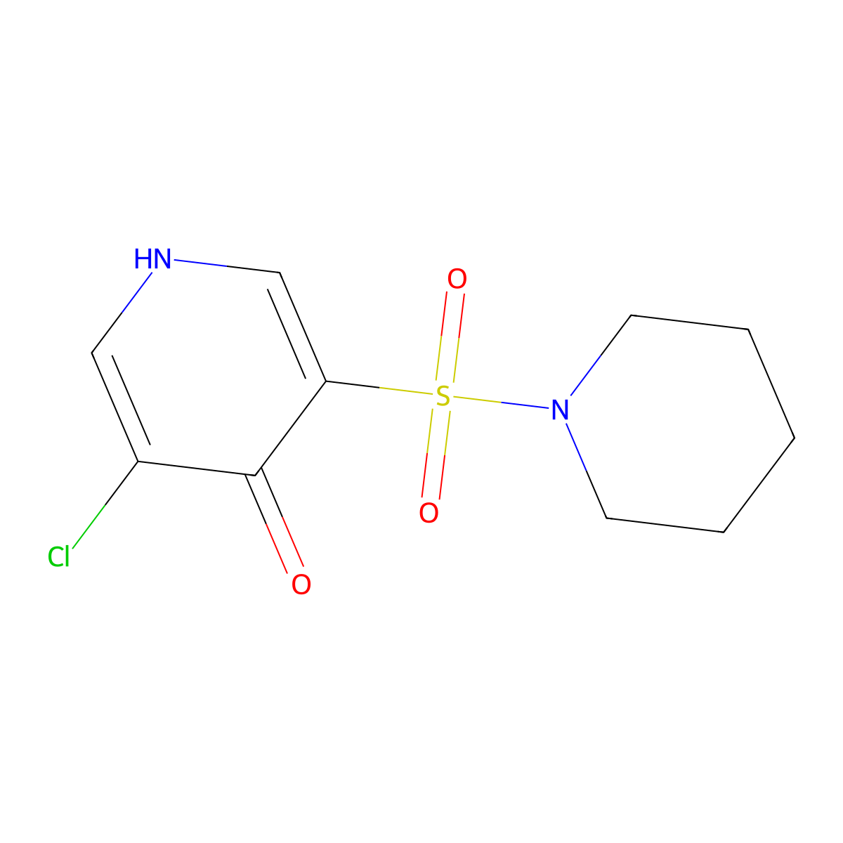 3-Chloro-5-(piperidin-1-ylsulfonyl)pyridin-4-ol molecular structure, CAS 1352507-33-5