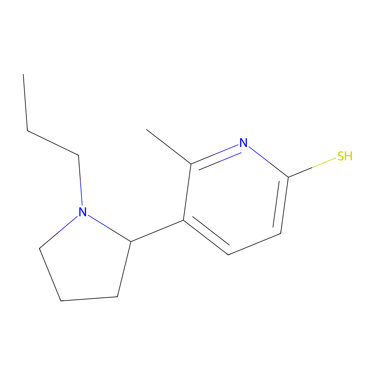 6-Methyl-5-(1-propylpyrrolidin-2-yl)pyridine-2-thiol molecular structure, CAS 1352507-35-7