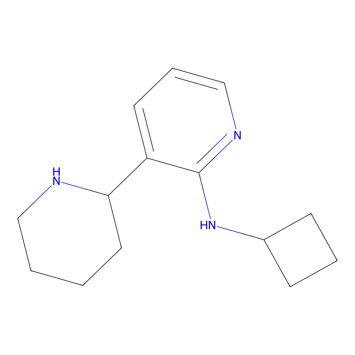 N-Cyclobutyl-3-(piperidin-2-yl)pyridin-2-amine molecular structure, CAS 1352507-86-8