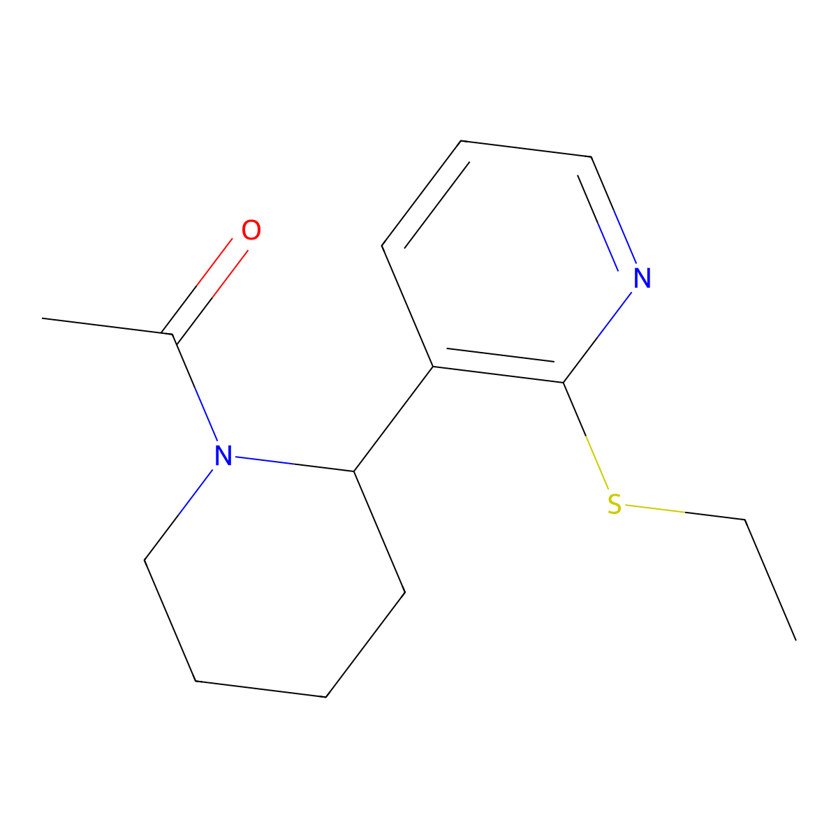 1-(2-(2-(Ethylthio)pyridin-3-yl)piperidin-1-yl)ethanone molecular structure, CAS 1352507-92-6