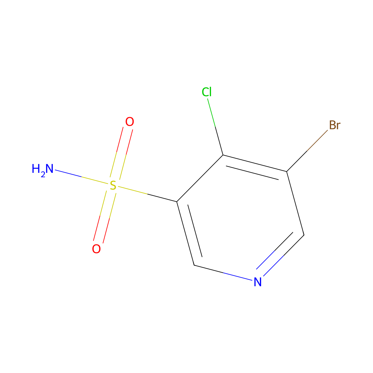 5-Bromo-4-chloropyridine-3-sulfonamide molecular structure, CAS 1352508-11-2