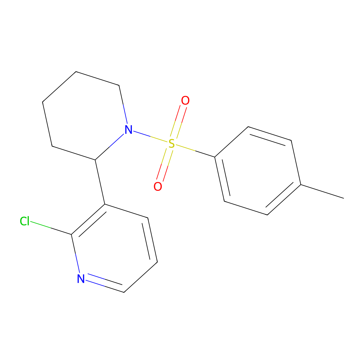 2-Chloro-3-(1-tosylpiperidin-2-yl)pyridine molecular structure, CAS 1352508-27-0