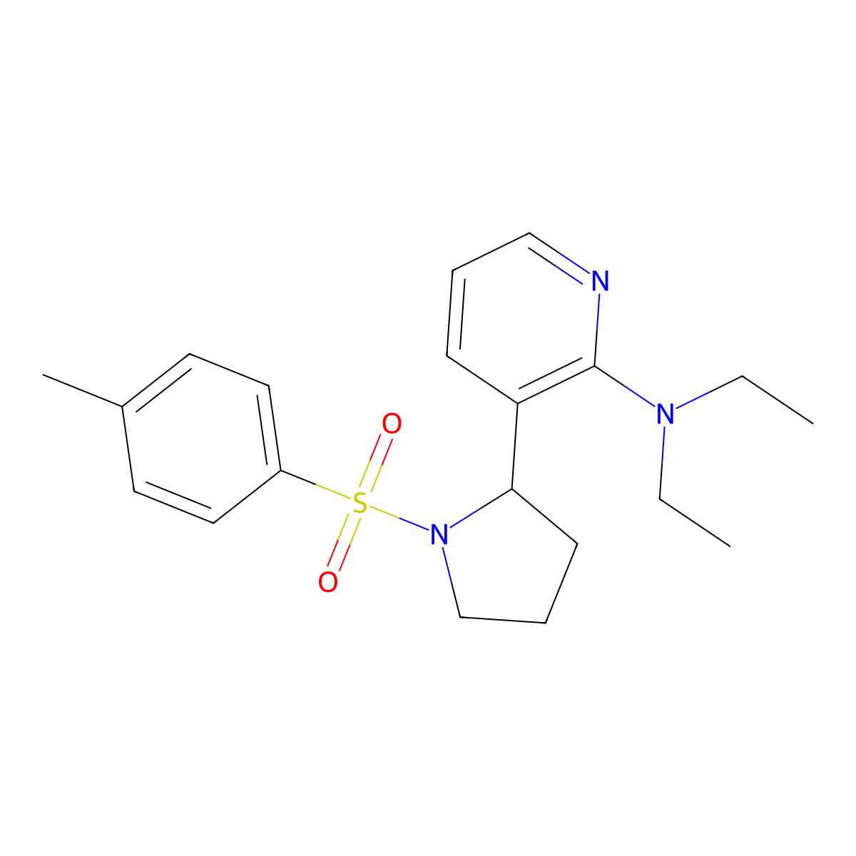 N,N-Diethyl-3-(1-tosylpyrrolidin-2-yl)pyridin-2-amine molecular structure, CAS 1352508-37-2