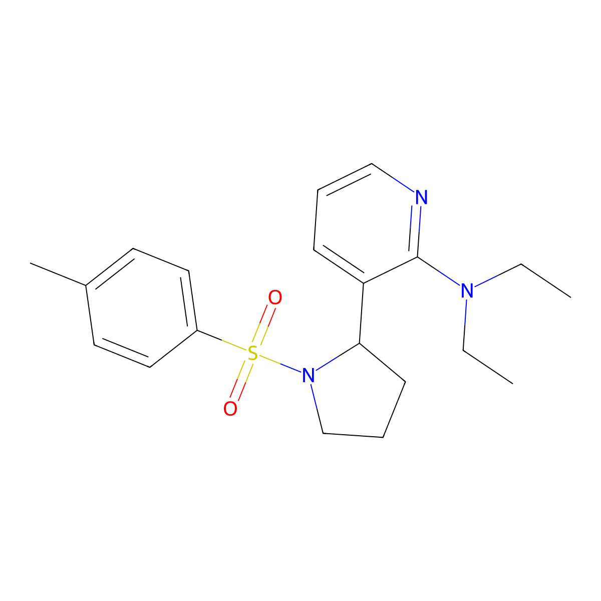 N,N-Diethyl-3-(1-tosylpyrrolidin-2-yl)pyridin-2-amine molecular structure, CAS 1352508-37-2