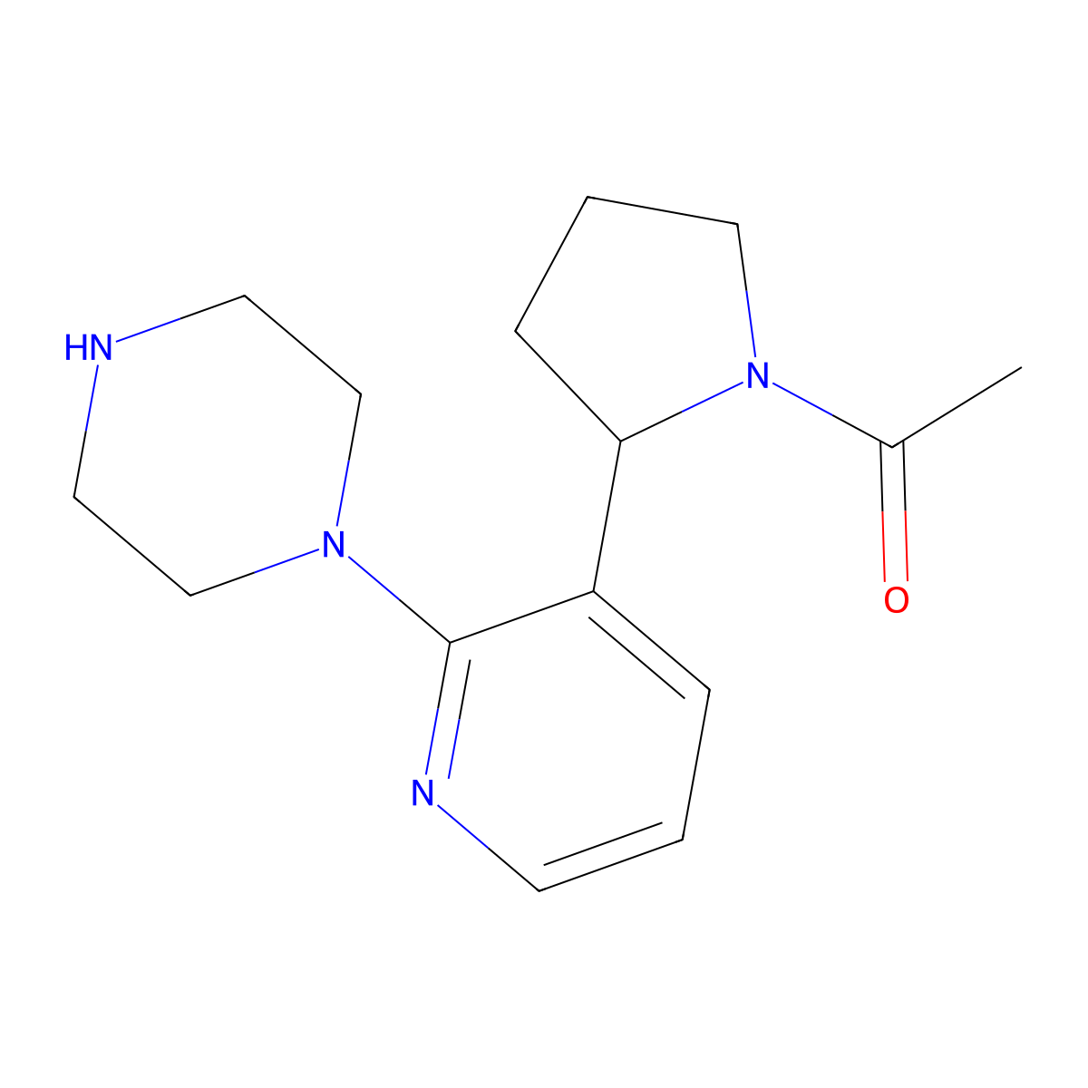 1-(2-(2-(Piperazin-1-yl)pyridin-3-yl)pyrrolidin-1-yl)ethanone molecular structure, CAS 1352509-31-9