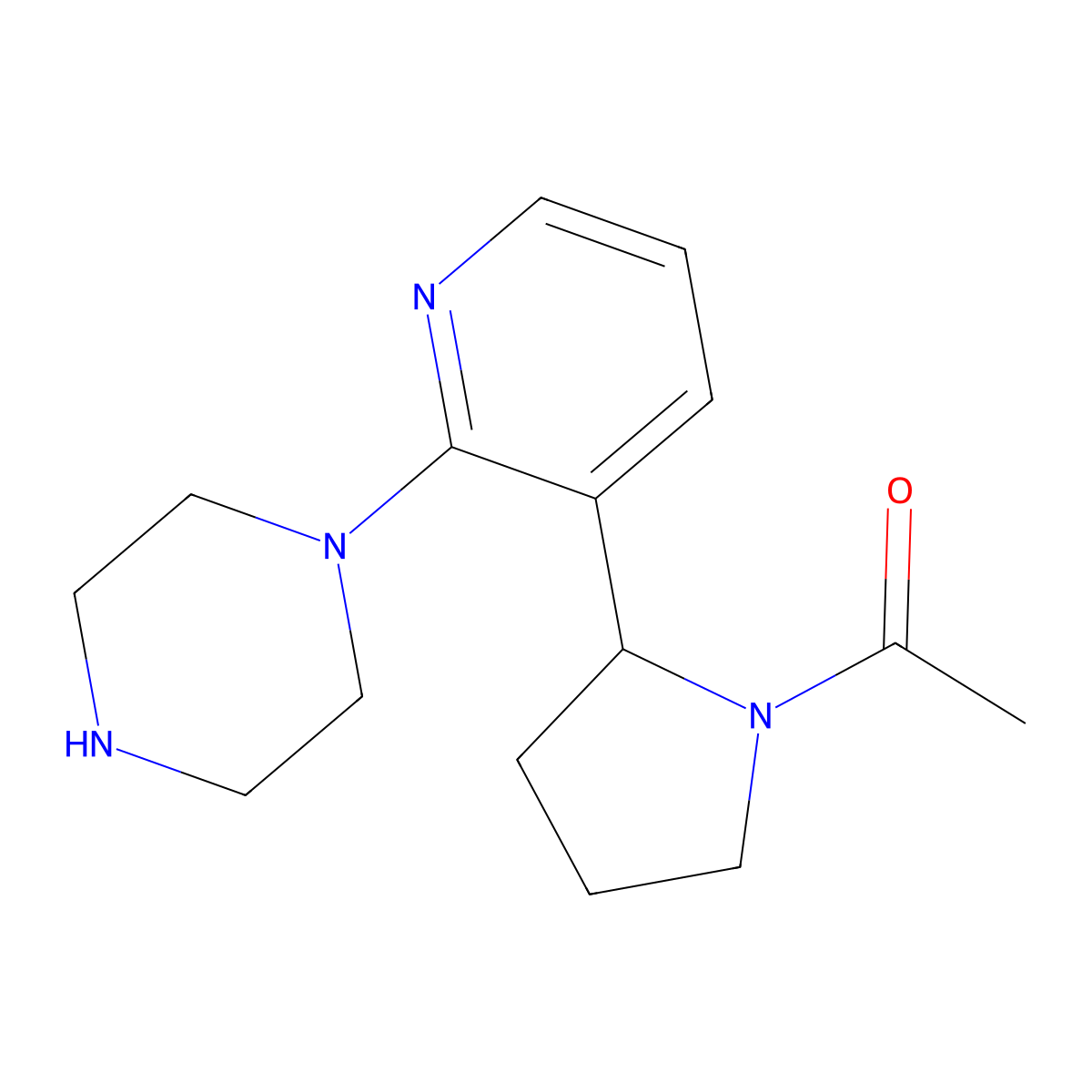 1-(2-(2-(Piperazin-1-yl)pyridin-3-yl)pyrrolidin-1-yl)ethanone molecular structure, CAS 1352509-31-9