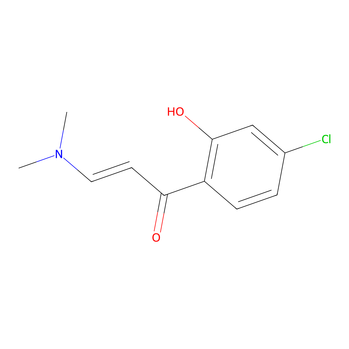 (2E)-1-(4-chloro-2-hydroxyphenyl)-3-(dimethylamino)prop-2-en-1-one molecular structure, CAS 135251-11-5