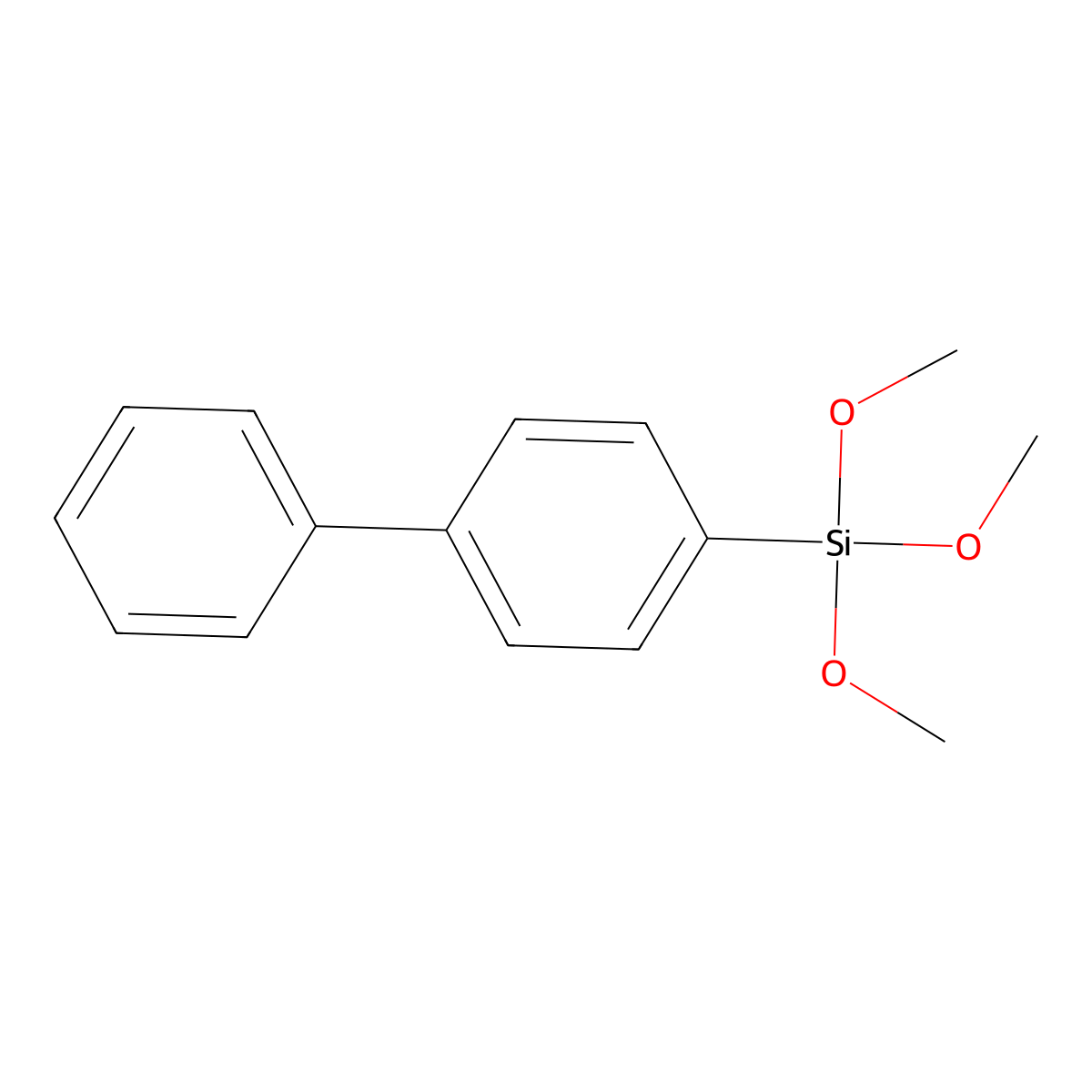 Silane, [1,1'-biphenyl]-4-yltrimethoxy- molecular structure, CAS 135251-76-2