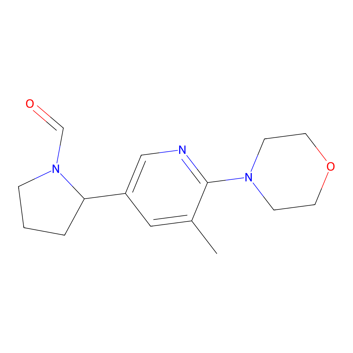2-(5-Methyl-6-morpholinopyridin-3-yl)pyrrolidine-1-carbaldehyde molecular structure, CAS 1352510-12-3