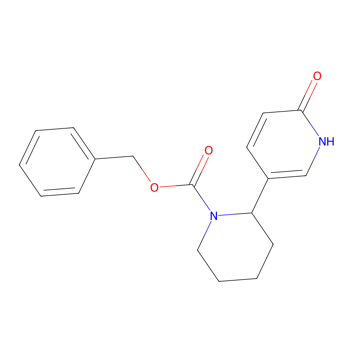 Benzyl 2-(6-hydroxypyridin-3-yl)piperidine-1-carboxylate molecular structure, CAS 1352511-38-6
