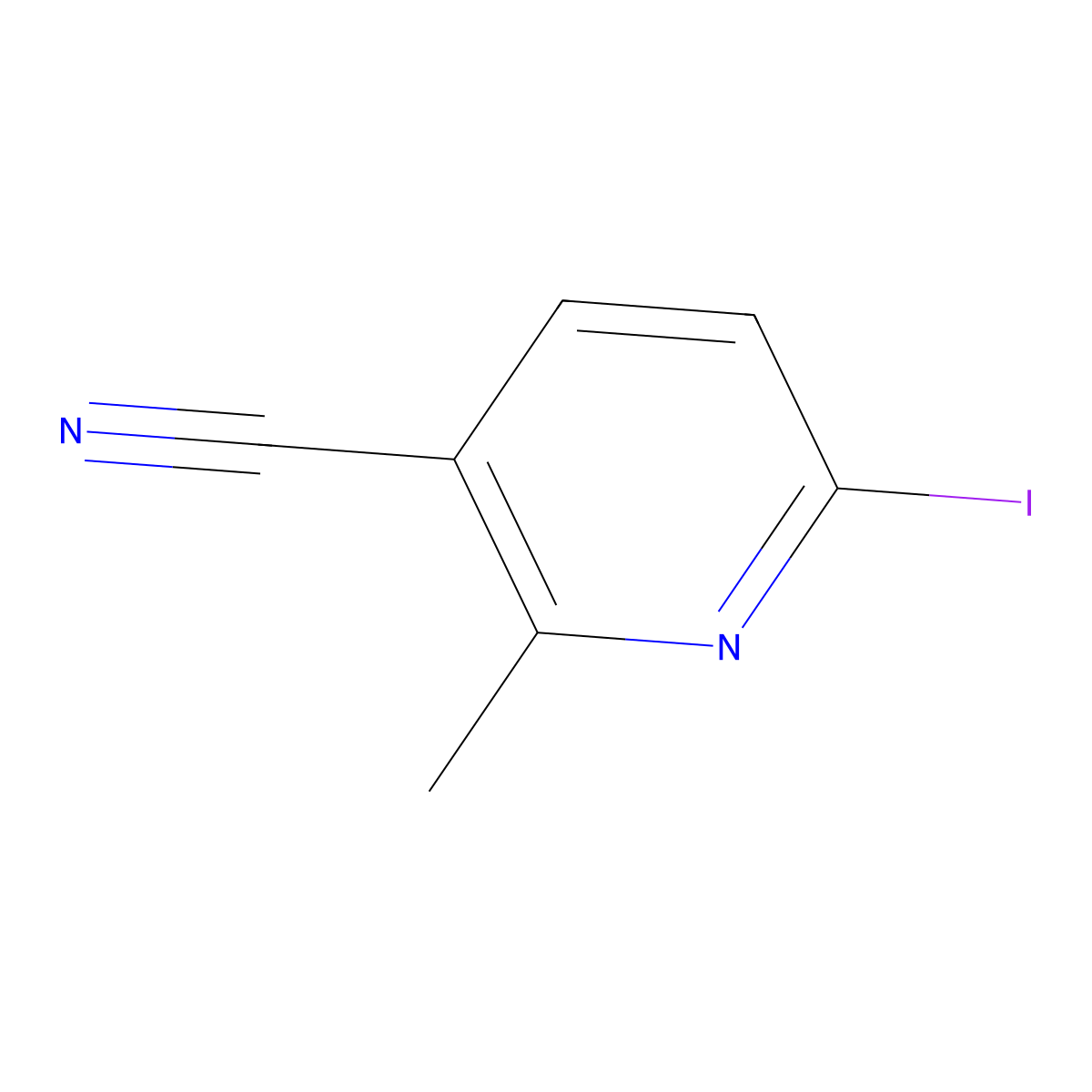6-Iodo-2-methylnicotinonitrile molecular structure, CAS 1352511-82-0