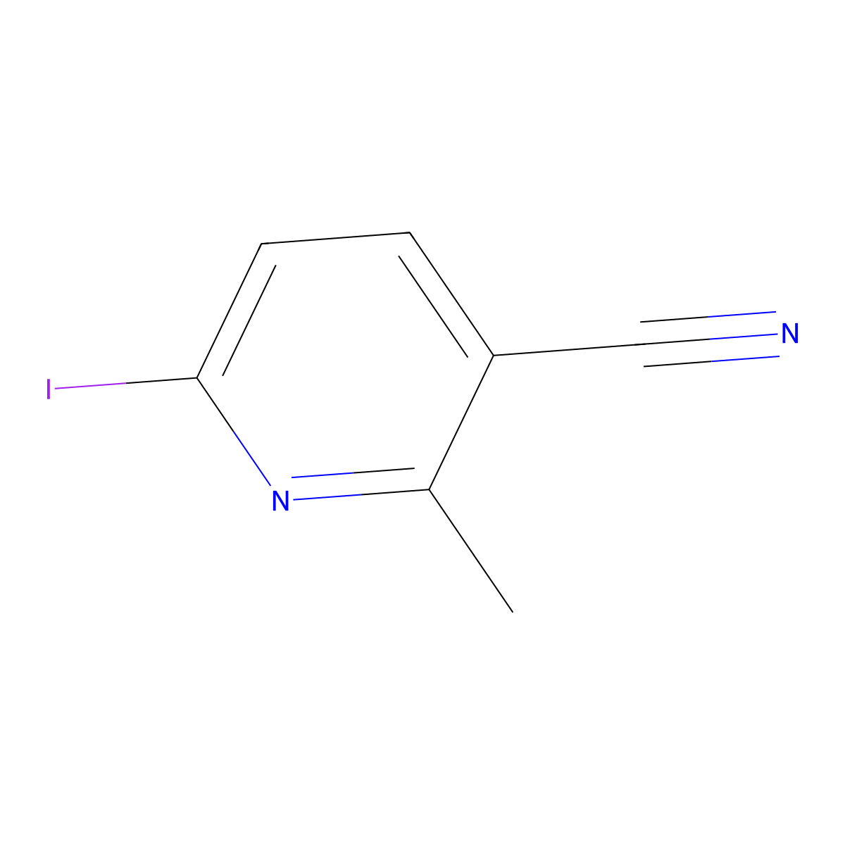 6-Iodo-2-methylnicotinonitrile molecular structure, CAS 1352511-82-0